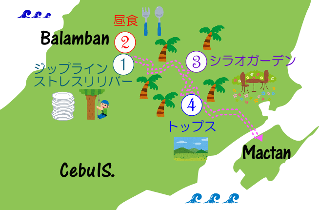 ストレスフリーツアーの地図の画像